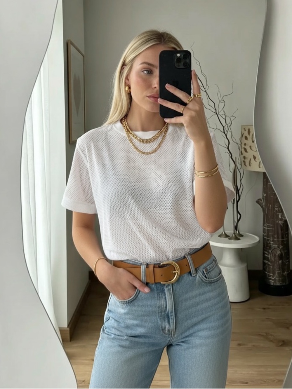 Vintage Y2K White Boys Co. mesh shirt